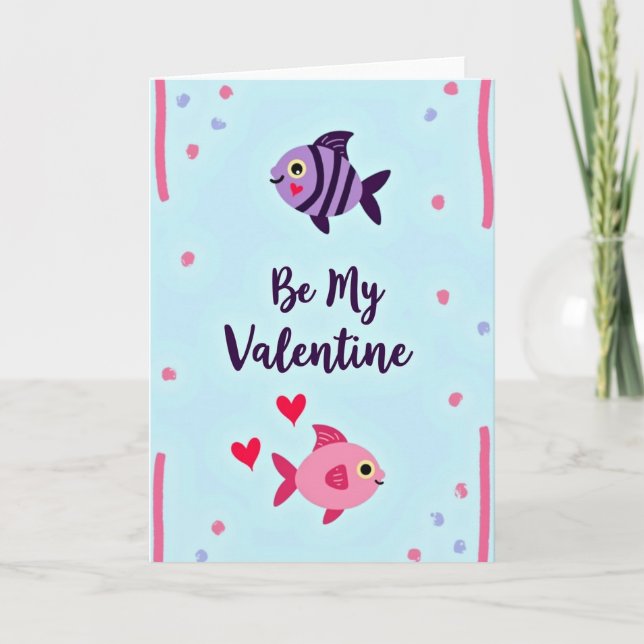 Be My Valentine Fish Love Card (Front)
