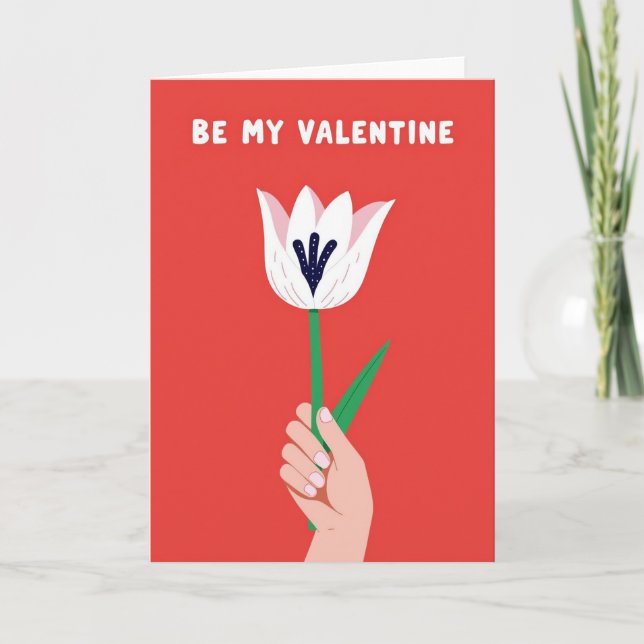 Be My Valentine Flower Card (Front)