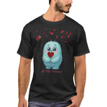 Be My Valentine? – Fluffy Monster with Rose Cartoo