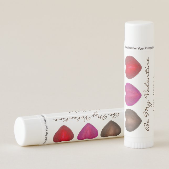 Be My Valentine Foil Wrapped Chocolate Heart Candy Lip Balm (Front)