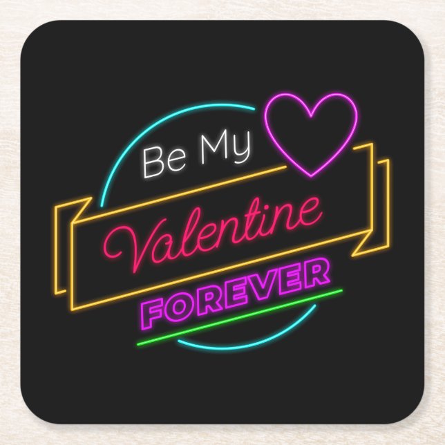 Be My Valentine Forever-83419 Square Paper Coaster (Front)