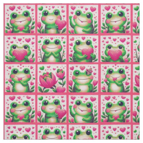 Be My Valentine Frog Friends Fabric