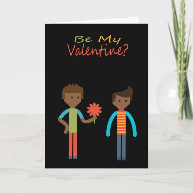 Be My Valentine Gay Themed Holiday Card (Front)