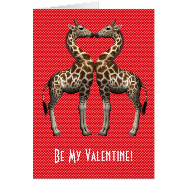 Be My Valentine Giraffes Cards (Front)