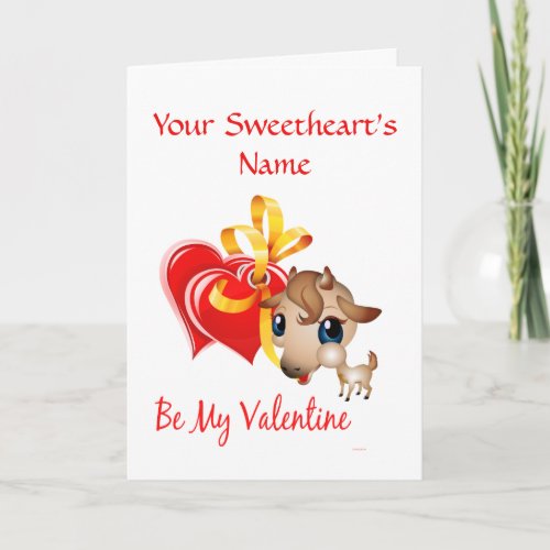 Be My Valentine Goat Card