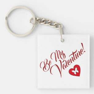 Be My Valentine Heart and Butterfly Keychain