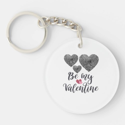 Be my valentine  heart beats keychain