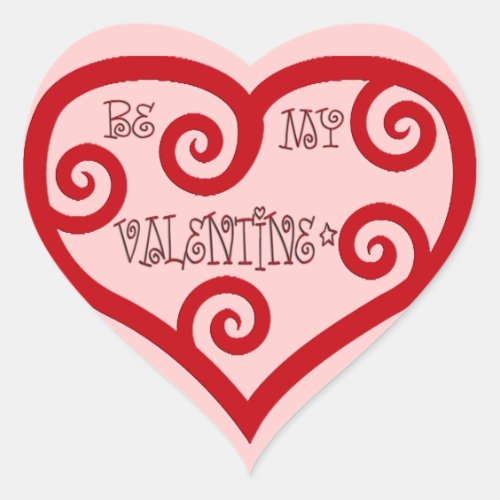 Be My Valentine Heart Heart Sticker