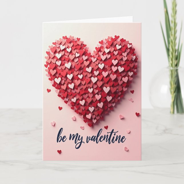 Be My Valentine Heart Love Card (Front)
