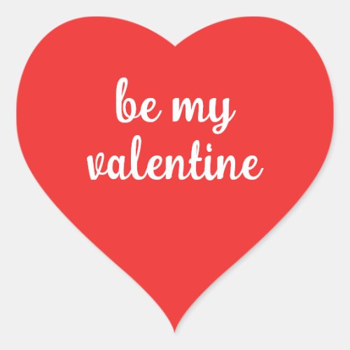 Be My Valentine Heart Stickers