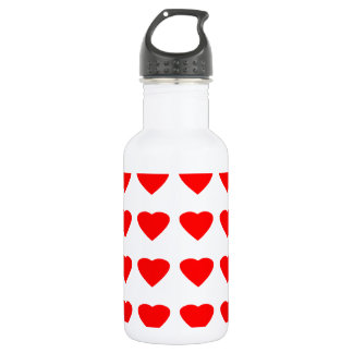 Be My Valentine Hearts 36Red Transp jGibney Water Bottle