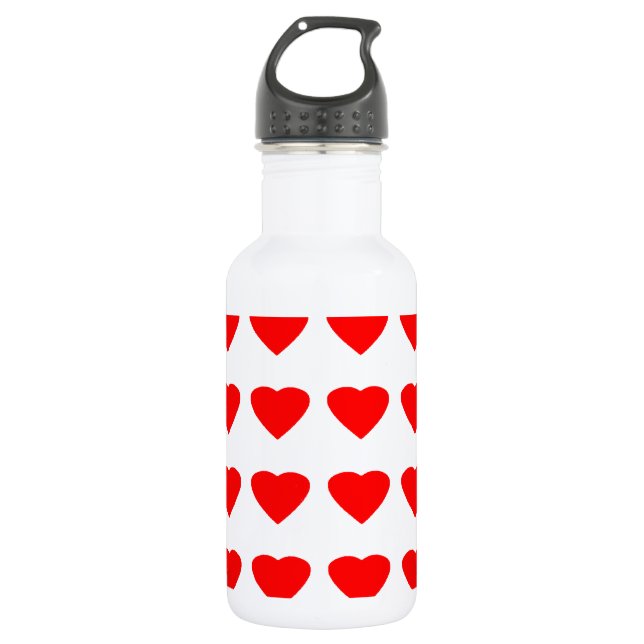 Be My Valentine Hearts 36Red Transp  jGibney Water Bottle (Front)