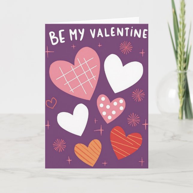 Be My Valentine Hearts Card (Front)