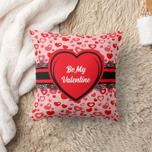Be My Valentine Hearts Pattern Pillow