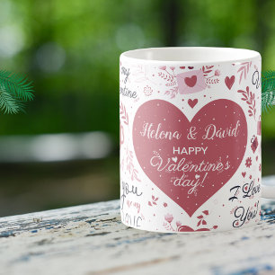 Be My Valentine I Love You Custom Name Coffee Mug