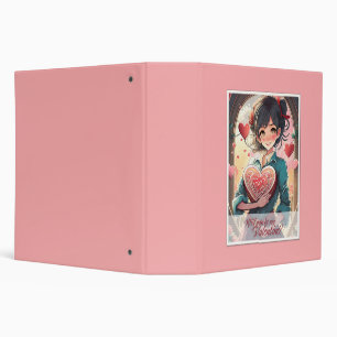 Be My Valentine in Manga Style 31470 3 Ring Binder