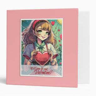 Be My Valentine in Manga Style 33419 3 Ring Binder