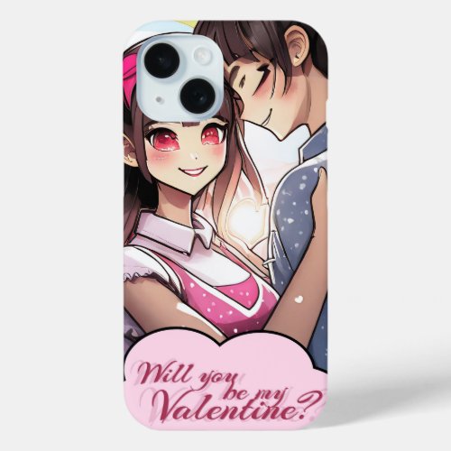 Be My Valentine in Manga Style 58477 iPhone 15 Case