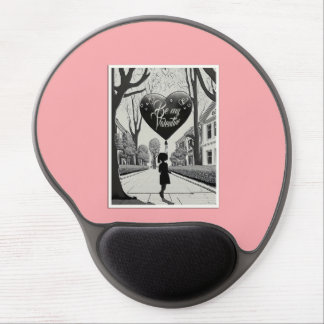 Be My Valentine in Manga Style Monochrome 1617 Gel Mouse Pad
