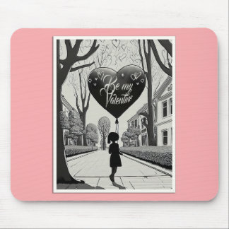 Be My Valentine in Manga Style Monochrome 1617 Mouse Pad