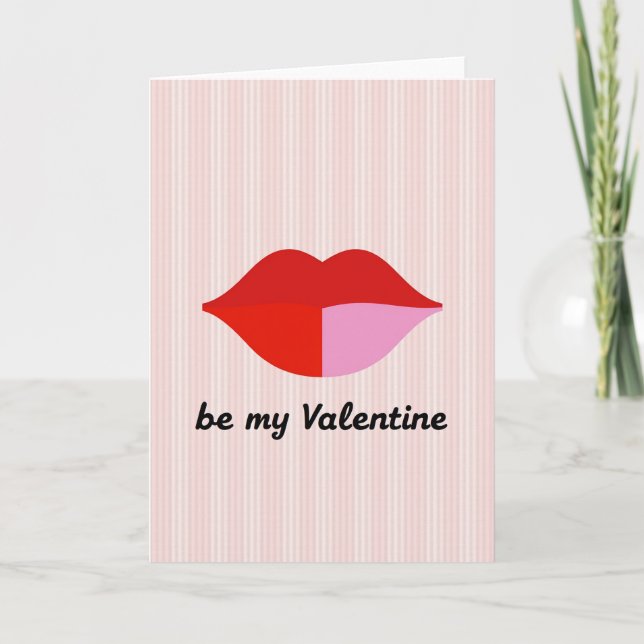 Be My Valentine Kiss Card (Front)