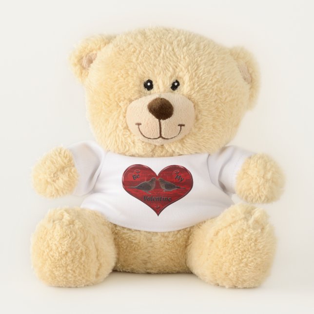 Be My Valentine Kissing Doves Teddy Bear (Front)