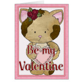 Be My Valentine Kitty Cat Greeting Card d5 (Front)