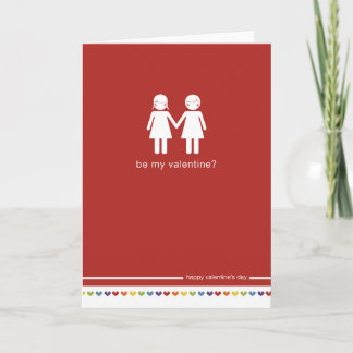 Be My Valentine Lesbian Valentine's day Card