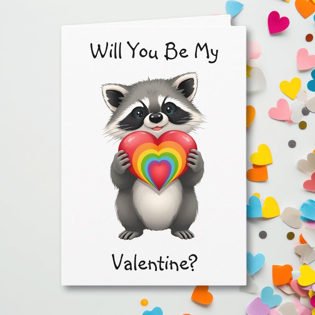 Be My Valentine?  | LGBTQ Raccoon Card (Creator Uploaded)