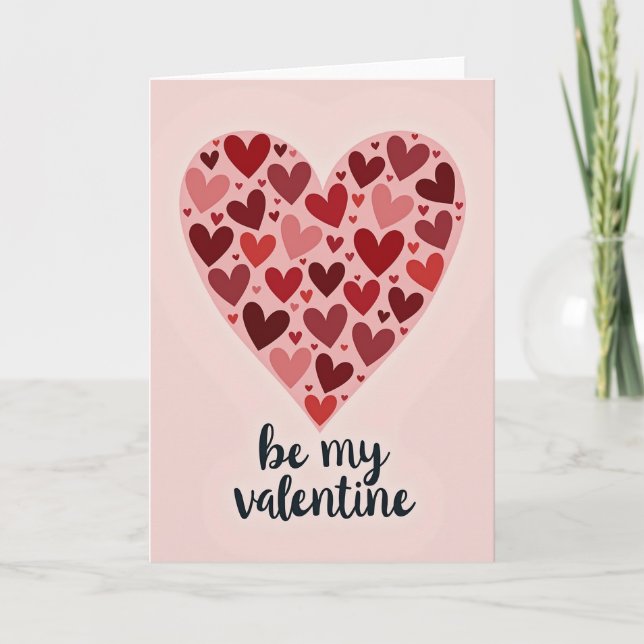 Be My Valentine Love Heart Card (Front)