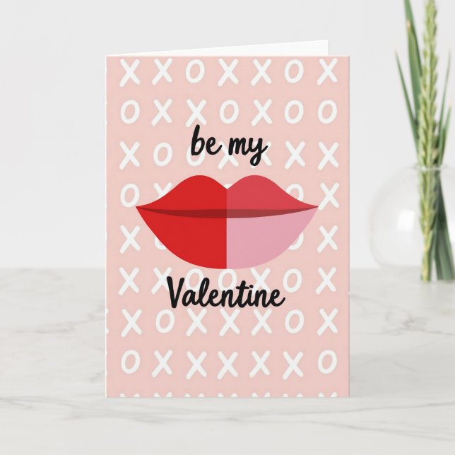 Be My Valentine Love Kiss Card (Front)
