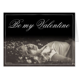 Be my Valentine - lying young woman Card
