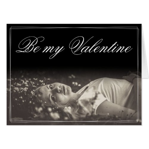 Be my Valentine _ lying young woman Card