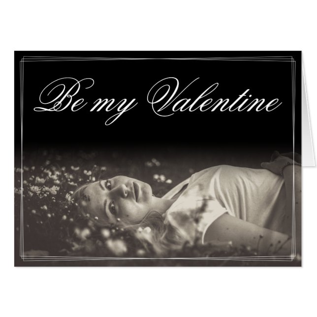 Be my Valentine - lying young woman Card (Front Horizontal)