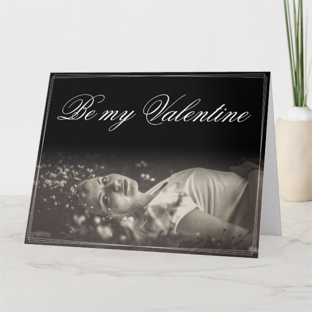Be my Valentine - lying young woman Card (Front)