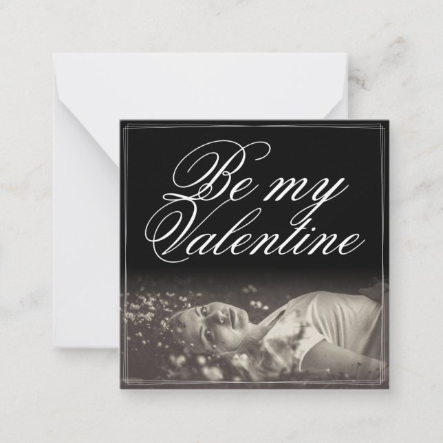 Be my Valentine - lying young woman Note Card (Front)