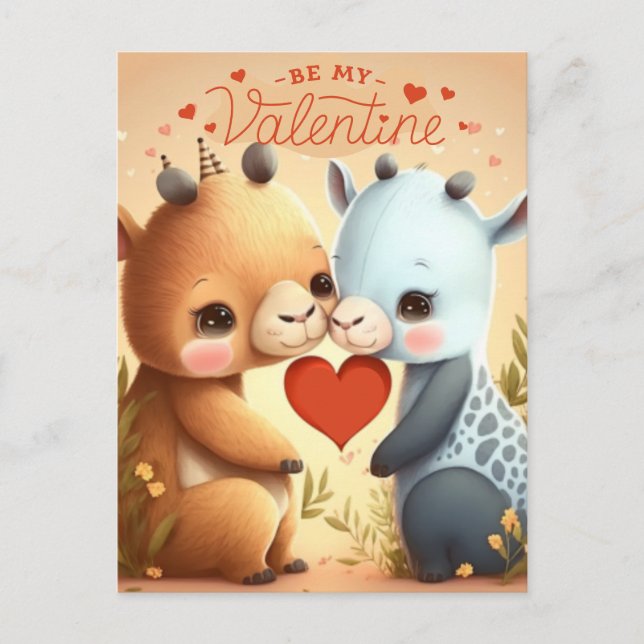 Be my Valentine  Magnetic Invitation Postcard (Front)