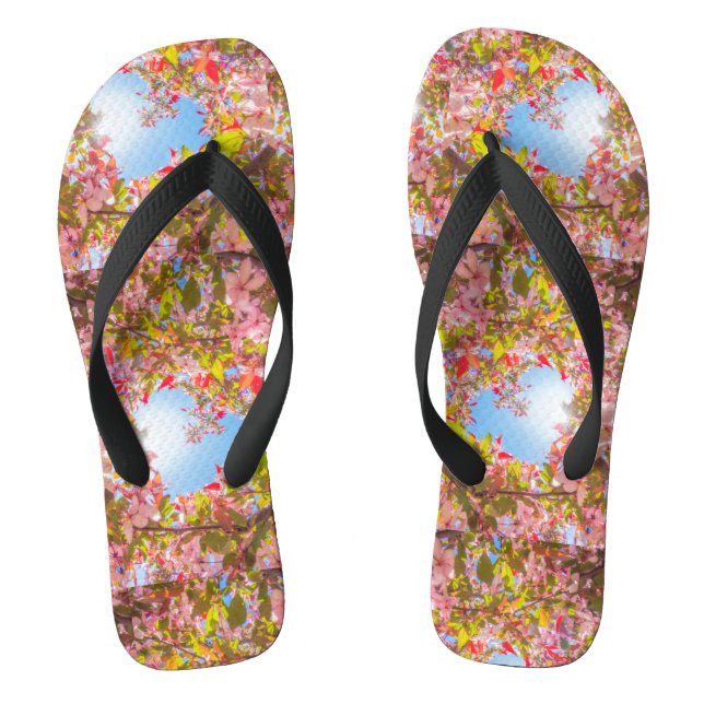 Be my Valentine Nature blooms Heart in flowers Flip Flops (Footbed)