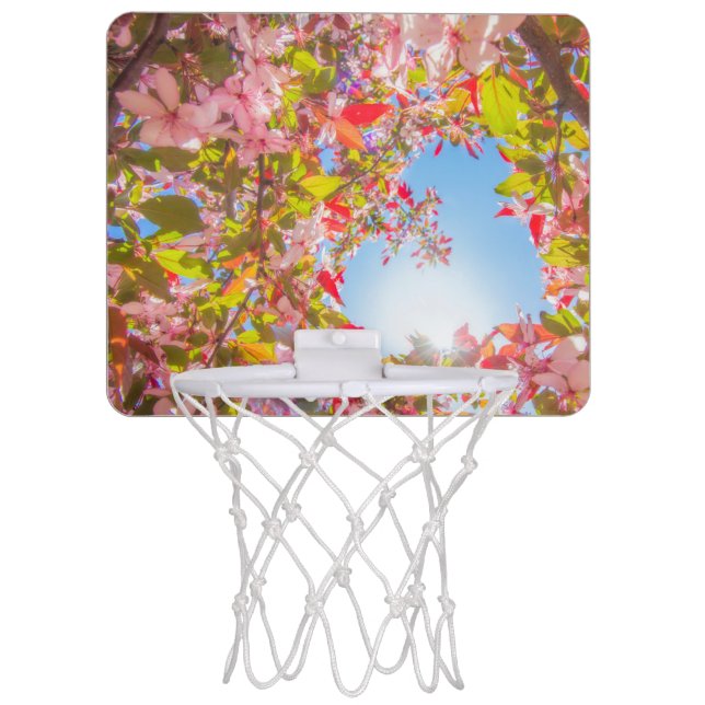 Be my Valentine Nature blooms Heart in flowers  Mini Basketball Hoop (Front)