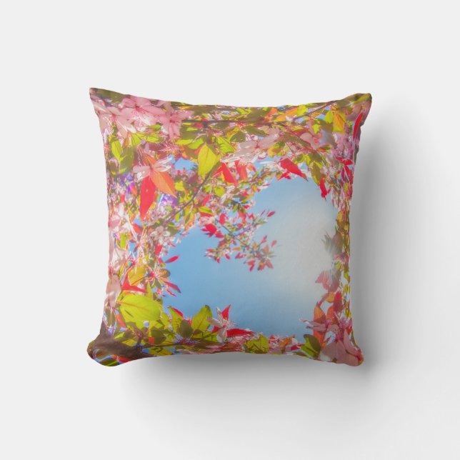 Be my Valentine Nature blooms Heart in flowers Throw Pillow (Front)