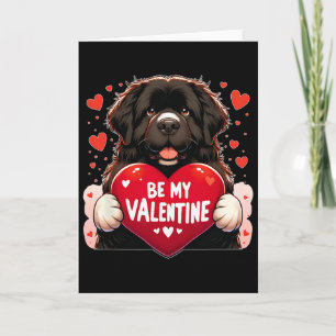 Be My Valentine Newfie Dog Heart Card