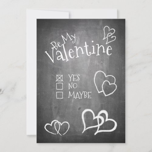 Be my Valentine on a chalk board