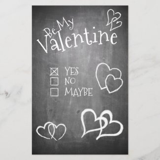 Be my Valentine on a chalk board
