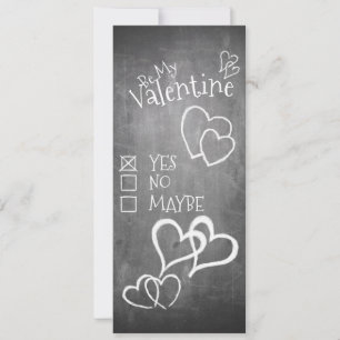 Be my Valentine on a chalk board