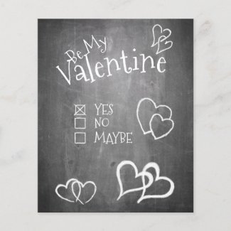 Be my Valentine on a chalk board
