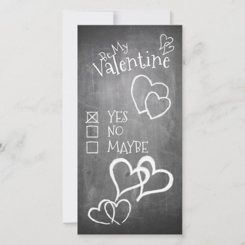 Be my Valentine on a chalk board