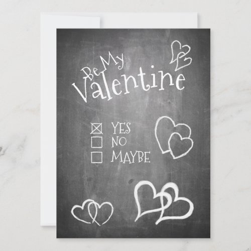 Be my Valentine on a chalk board