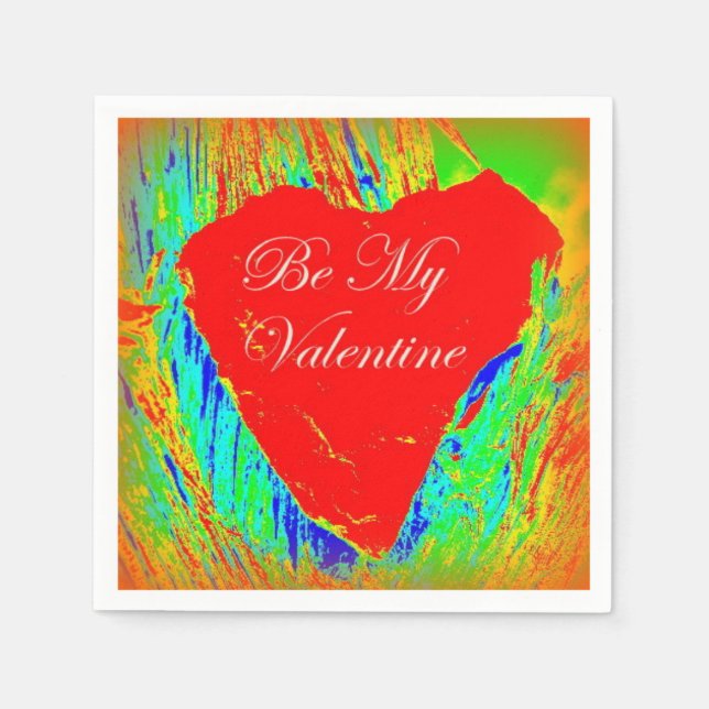 Be my valentine party napkins (Front)