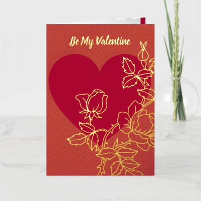 Be My Valentine Personalized Foil Card (Front)