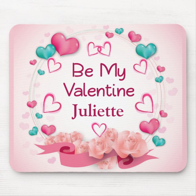 Be My Valentine Personalized Mousepad (Front)